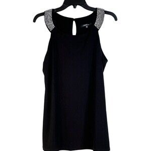 NWOT Moda ONYX Above Knee Black Rhinestone Dress Size Medium Sleeveless Stretch